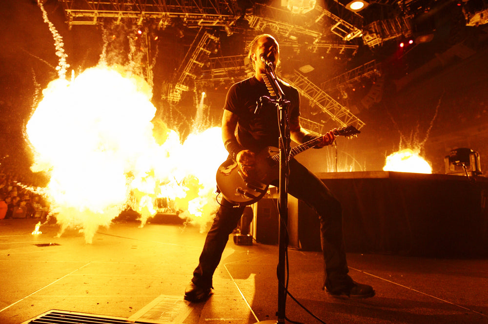 Metallica live in concert, James Hetfield performing on stage Metallica live in concert, James Hetfield performing on stage