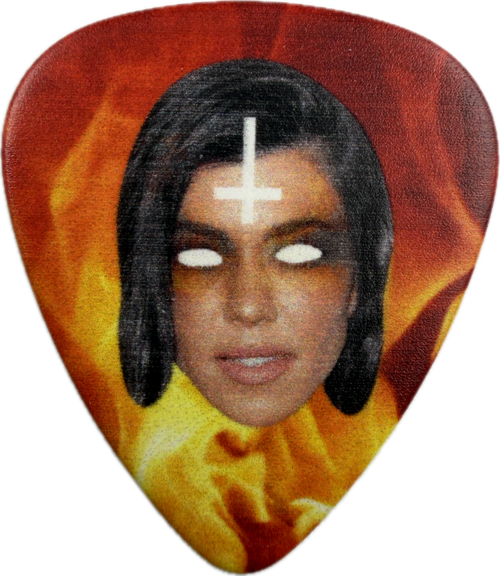 GARY HOLT SLAYER KILL THE KARDASHIANS KOURTNEY KARDASHIAN GUITAR PICK FRONT GARY HOLT SLAYER KILL THE KARDASHIANS KOURTNEY KARDASHIAN GUITAR PICK FRONT