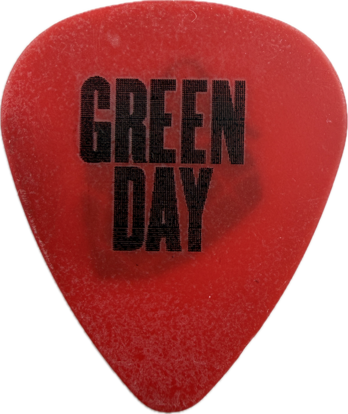 Green Day American Idiot Red Grenade guitar pick front Green Day American Idiot Red Grenade guitar pick front