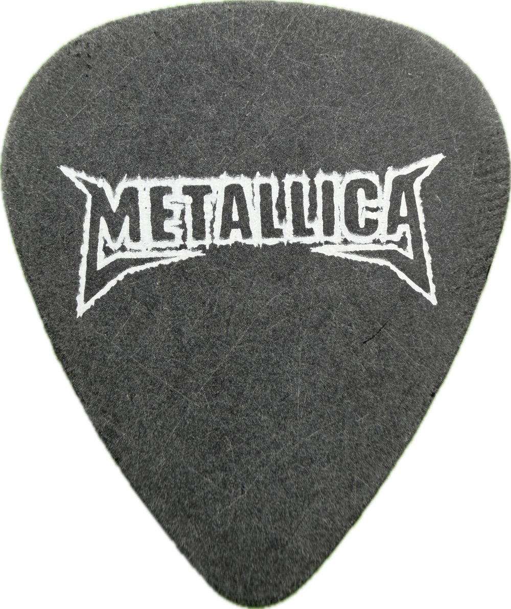 James Hetfield Metallica 2004 St. Anger Tour Black guitar pick front James Hetfield Metallica 2004 St. Anger Tour Black guitar pick front