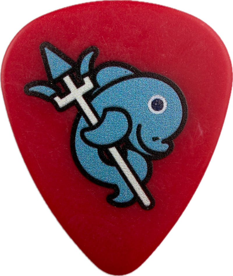 Marty McFly Back to the Future Gibson red Enchantment Under the Sea fish guitar pick front Marty McFly Back to the Future Gibson red Enchantment Under the Sea fish guitar pick front