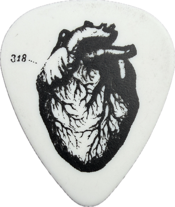 William Duvall Alice In Chains Heart Tour Guitar Pick front anatomical heart white tortex William Duvall Alice In Chains Heart Tour Guitar Pick front anatomical heart white tortex