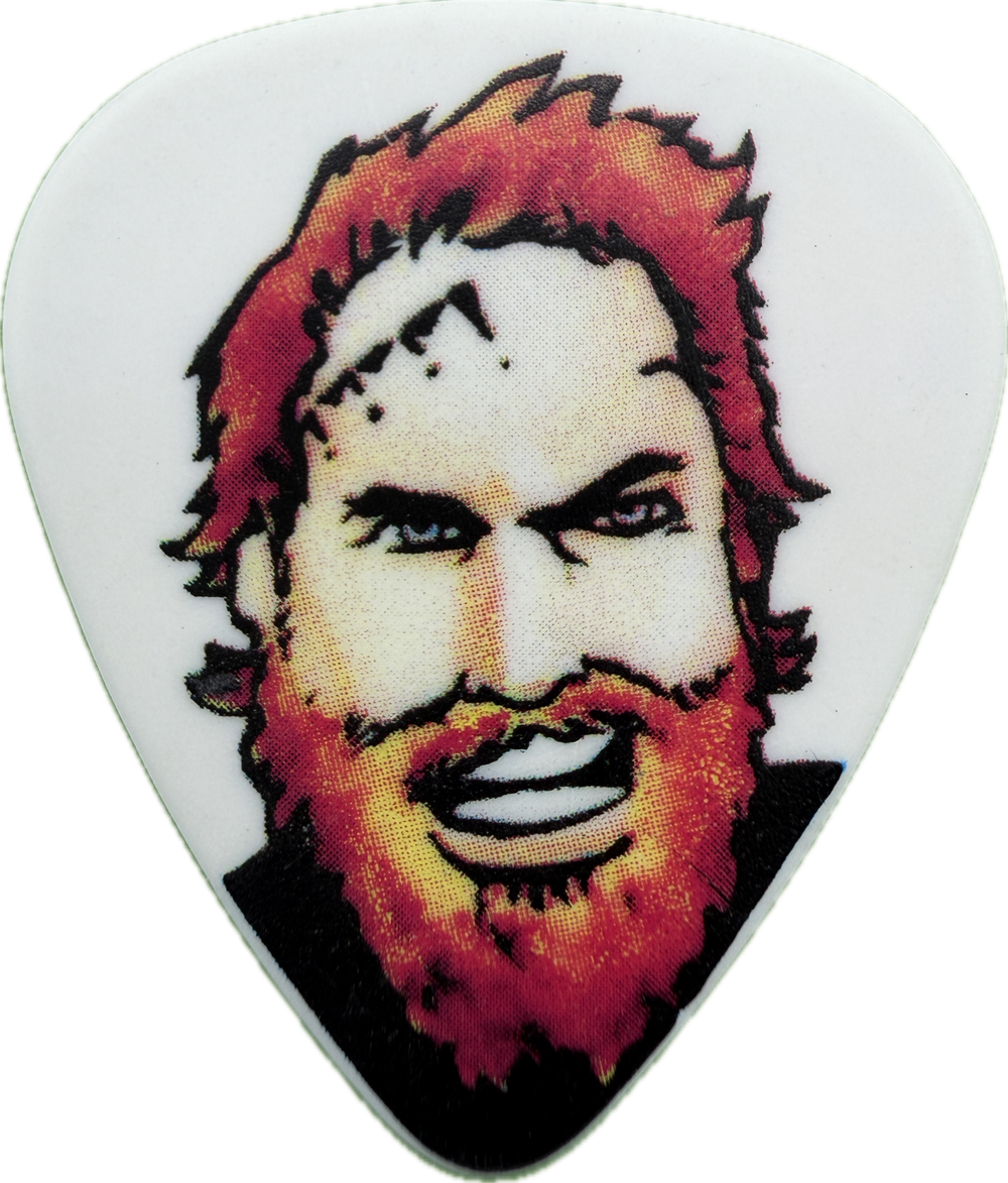 Brent Hinds Mastodon 2010 Crack The Sky Tour Caricature Guitar Pick front