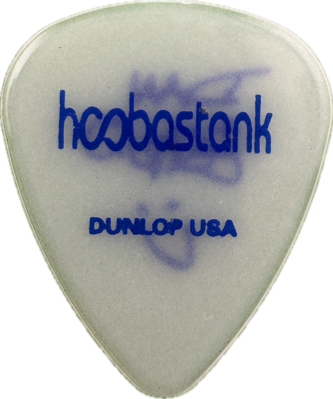 Dan Estrin Hoobastank 2003 The Reason Tour Blue Logo Guitar Pick front