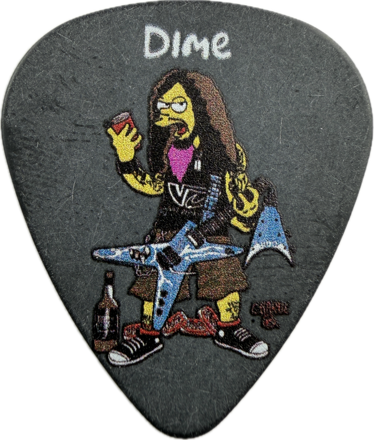 DIMEBAG DARRELL DH HARDWARE SIMPSONS-INSPIRED GUITAR PICK FRONT