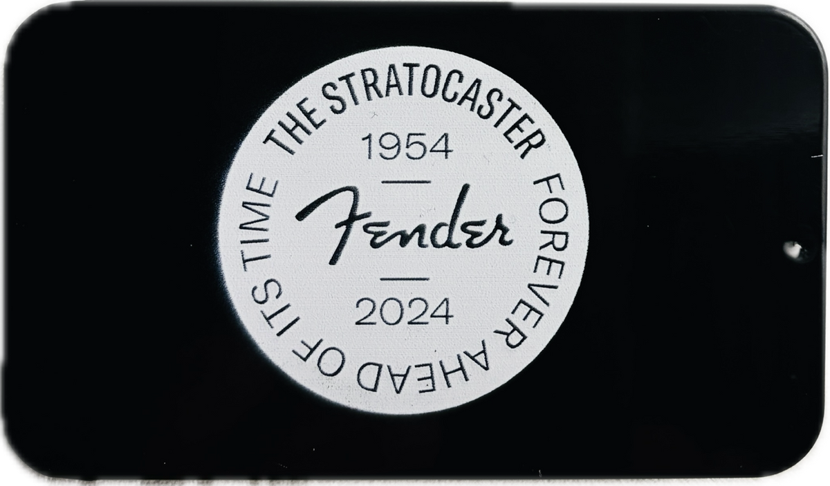 Fender 2024 Stratocaster 70th Anniversary pick tin front