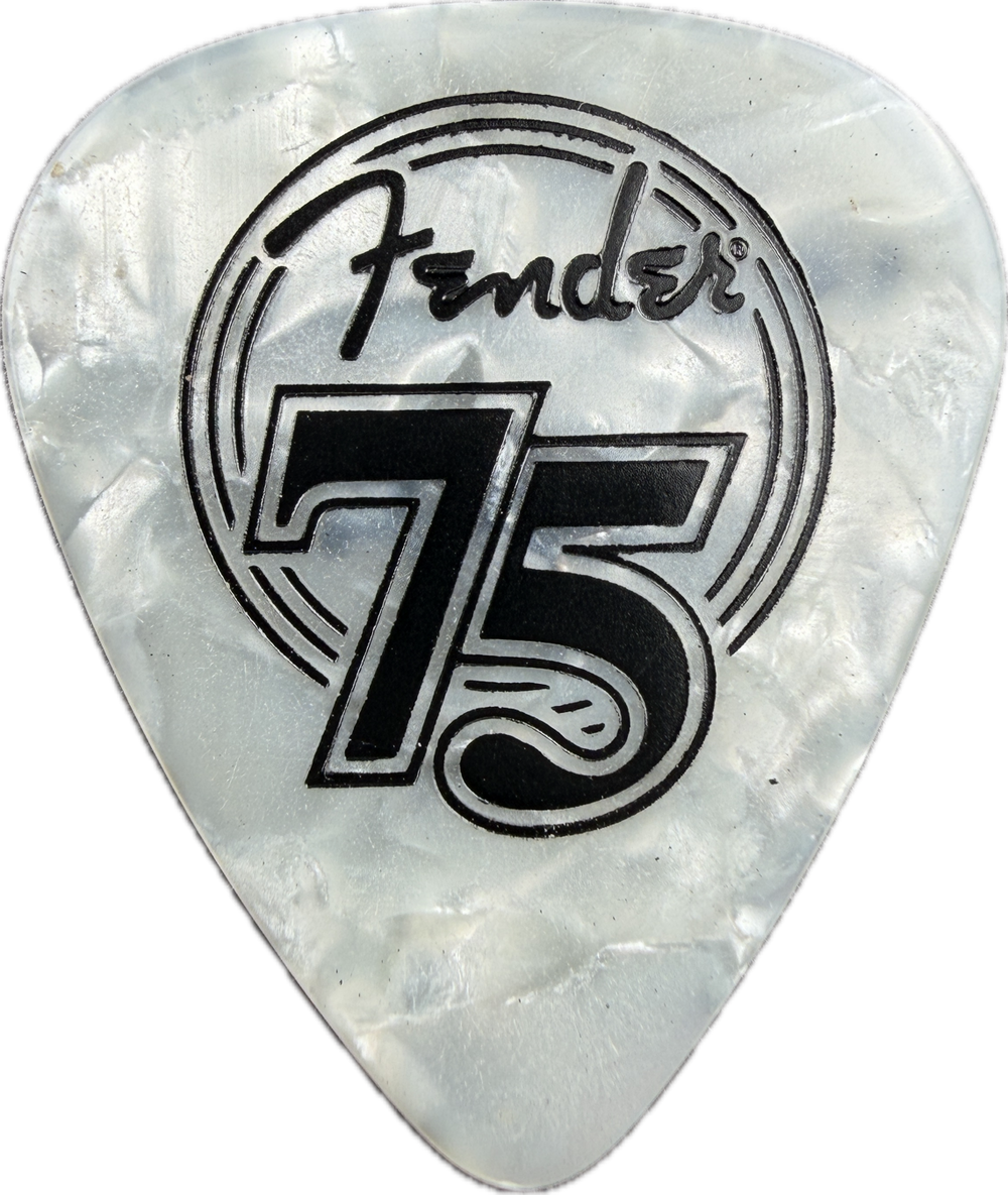 Fender 75Th Anniversary 1946 2021 Guitar Pick front fender 75 white pearloid