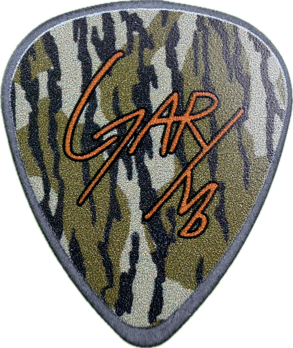 GARY STANTON MUSCADINE BLOODLINE CAMOUFLAGE LOGO SIGNATURE GUITAR PICK FRONT