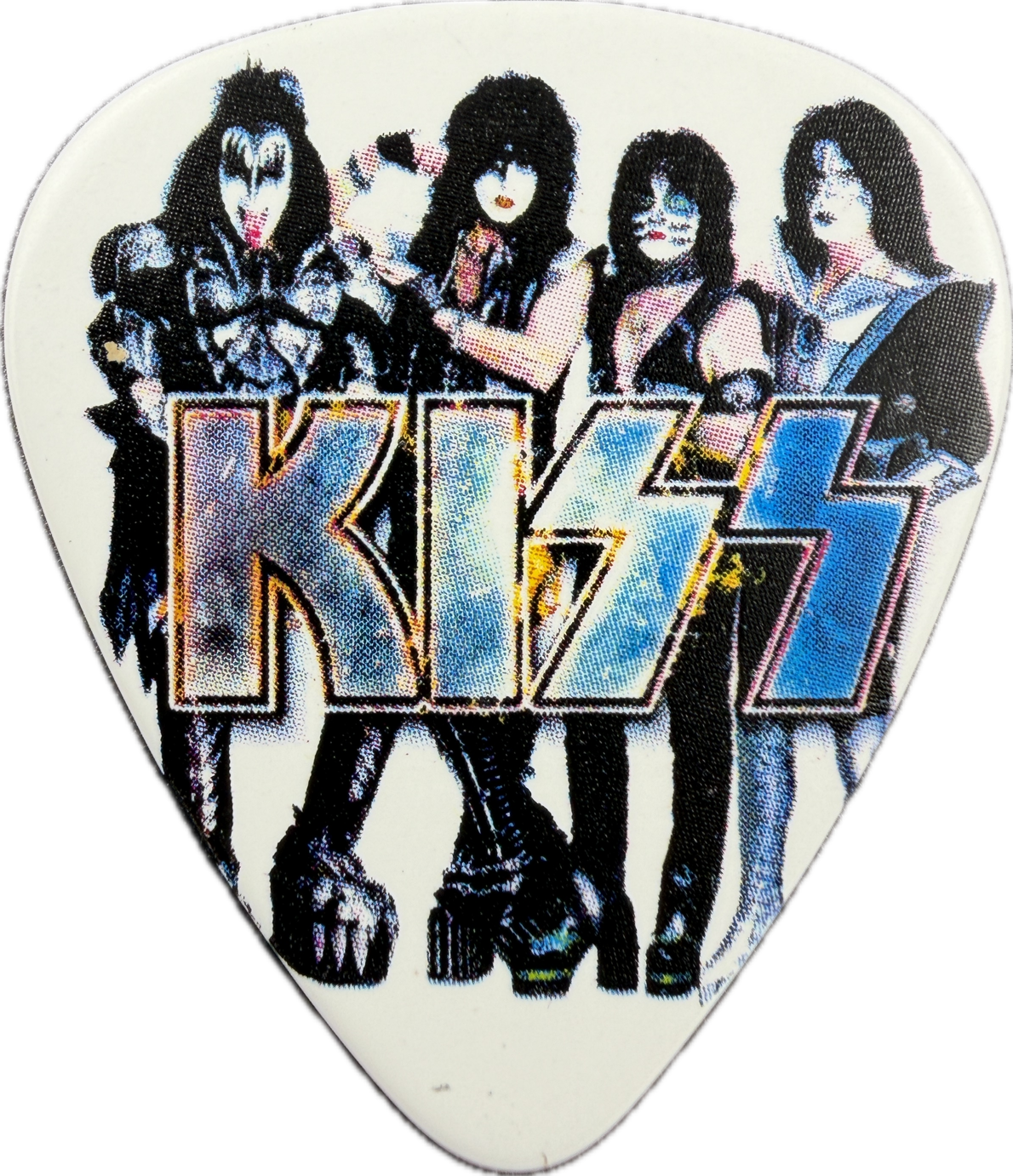 Gene Simmons Kiss 2019 End Of The Road Tour Guitar Pick front kiss band artwork white