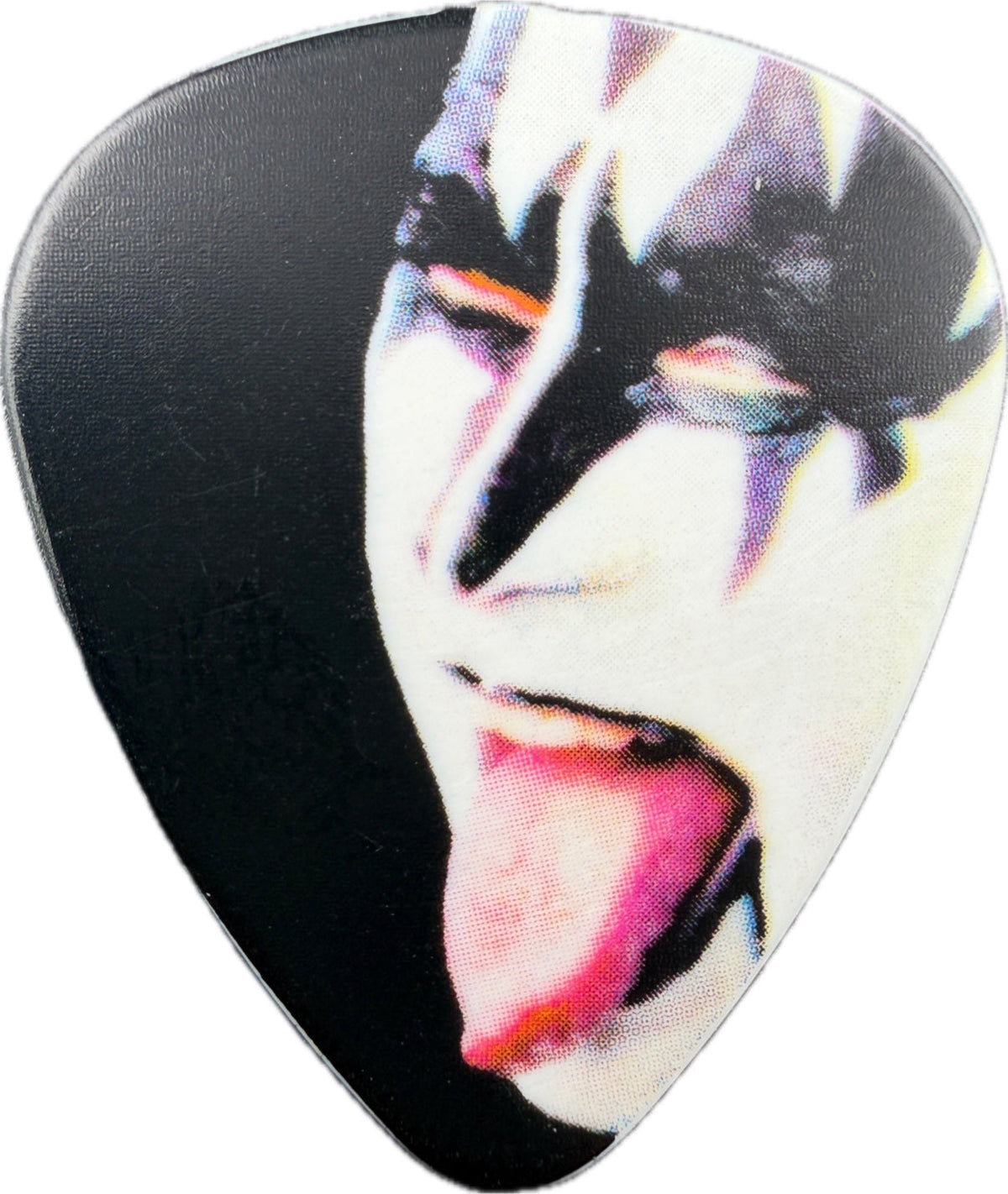 Front of the Gene Simmons KISS The Tour 2012 V.I.P. guitar pick with Demon portrait