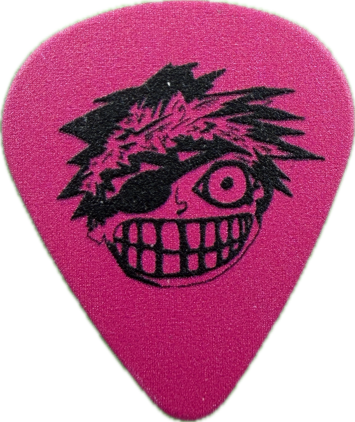 GREEN DAY 2024 SAVIORS TOUR PINK FACE GUITAR PICK FRONT