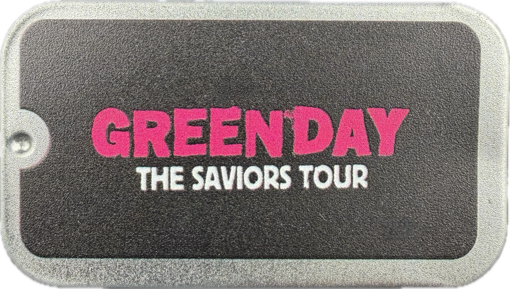 GREEN DAY 2024 SAVIORS TOUR VIP GUITAR PICK TIN FRONT