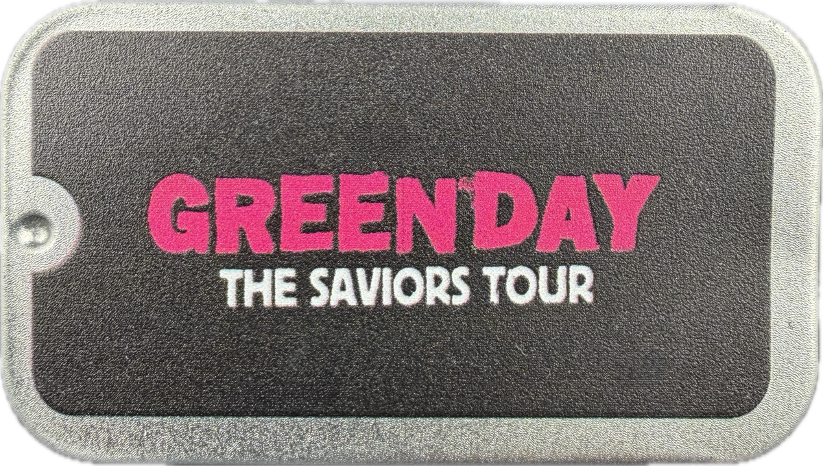 GREEN DAY 2024 SAVIORS TOUR VIP GUITAR PICK TIN FRONT
