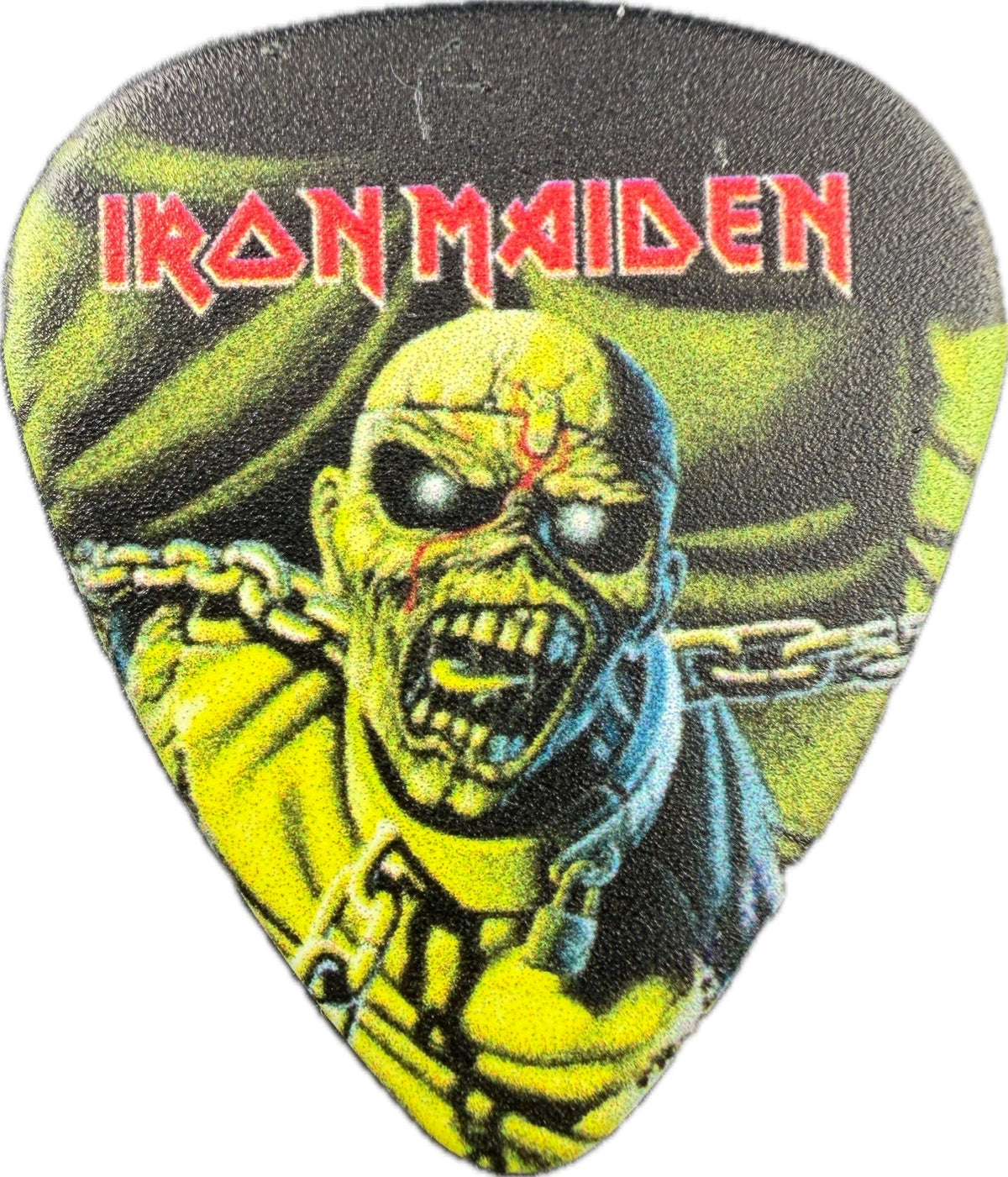Iron Maiden Piece of Mind Eddie album artwork guitar pick