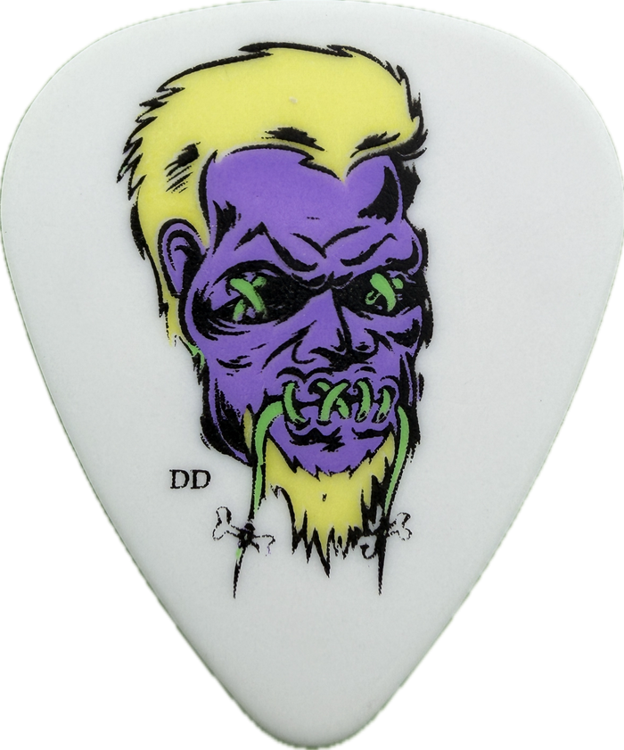James Hetfield Metallica 2008 Death Magnetic Tour Purple Monster guitar pick front