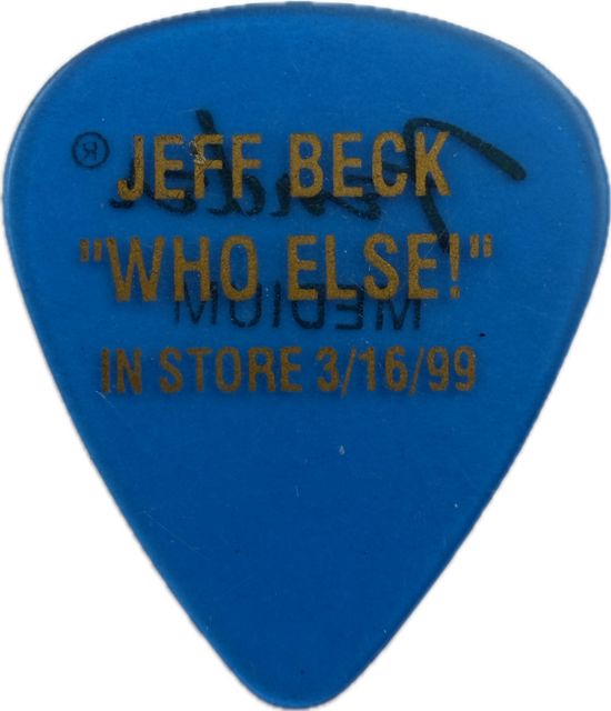 JEFF BECK WHO ELSE! 1999 IN-STORE PROMO TRANSPARENT BLUE GUITAR PICK