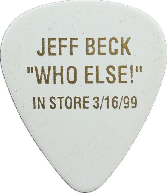 JEFF BECK 1999 WHO ELSE! IN-STORE PROMO GUITAR PICK WHITE