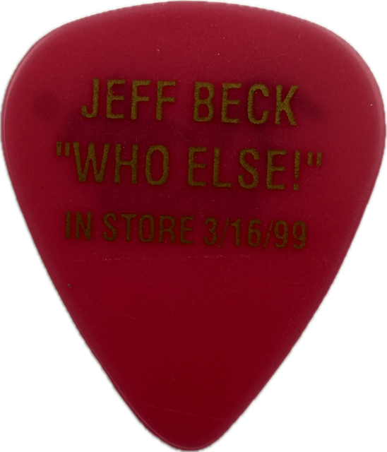 JEFF BECK WHO ELSE! 1999 IN-STORE PROMO TRANS PINK GUITAR PICK
