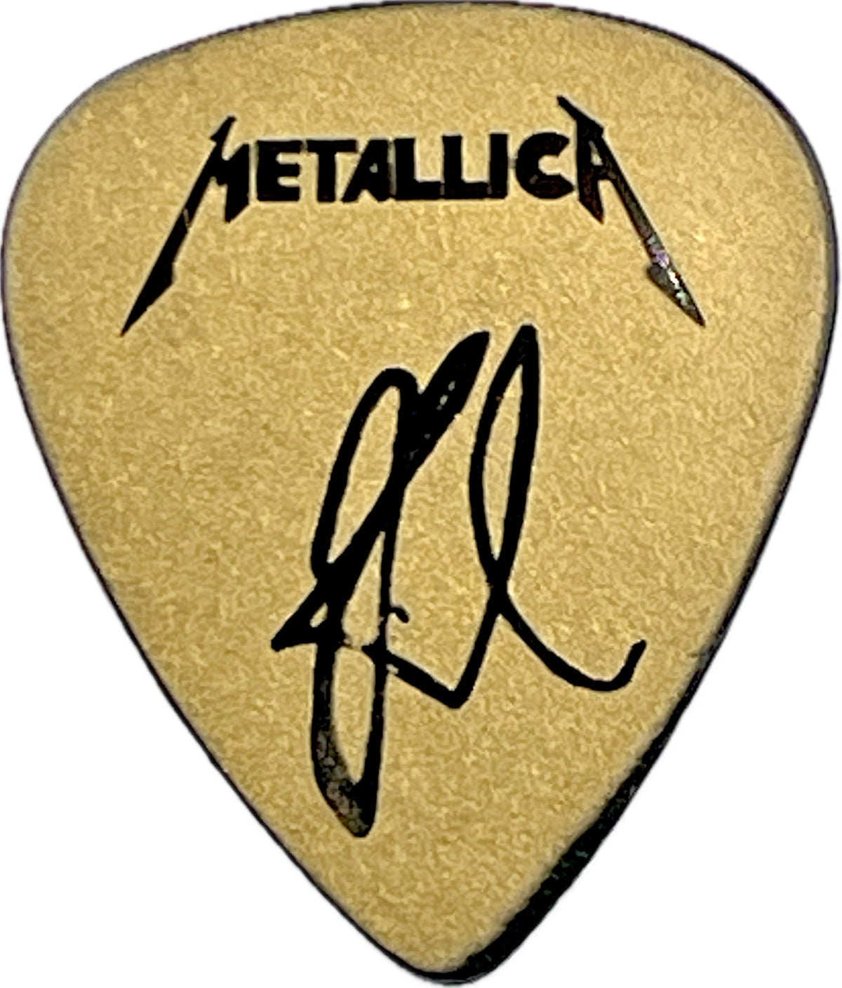 KIRK HAMMETT METALLICA MATTE GOLD GUITAR PICK FRONT