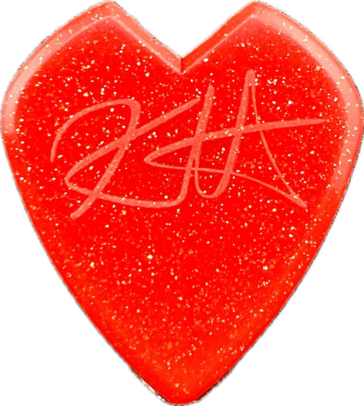 Kirk Hammett Metallica Sphere Las Vegas red sparkle Jazz III guitar pick front