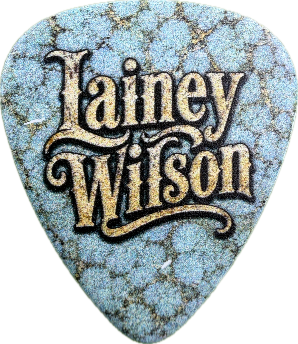 LAINEY WILSON WHIRLWIND WORLD TOUR 2026 LOGO GUITAR PICK FRONT
