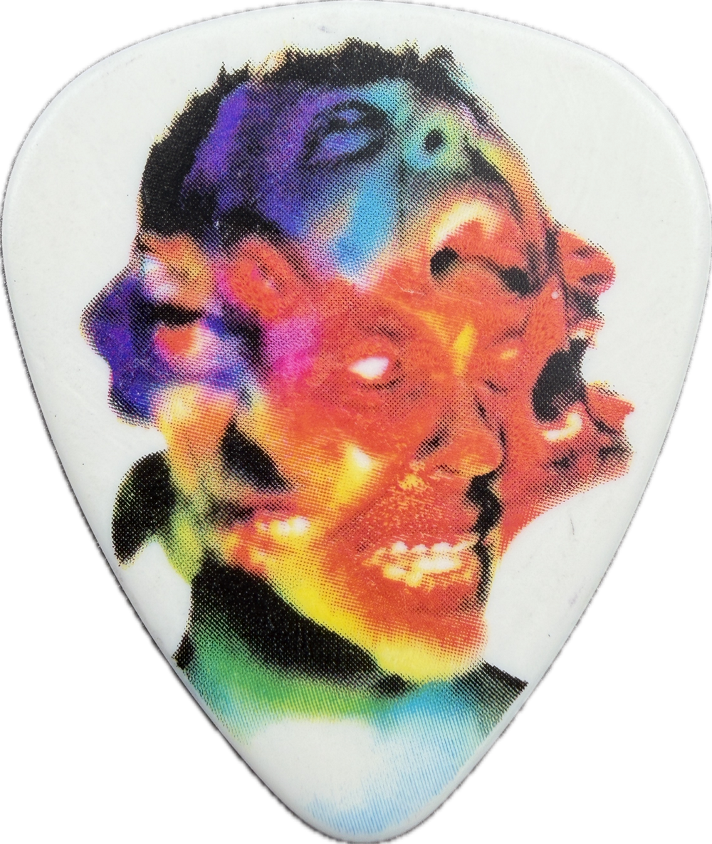 Metallica 2019 Worldwired Tour White Portrait Guitar Pick front multicolor portrait white
