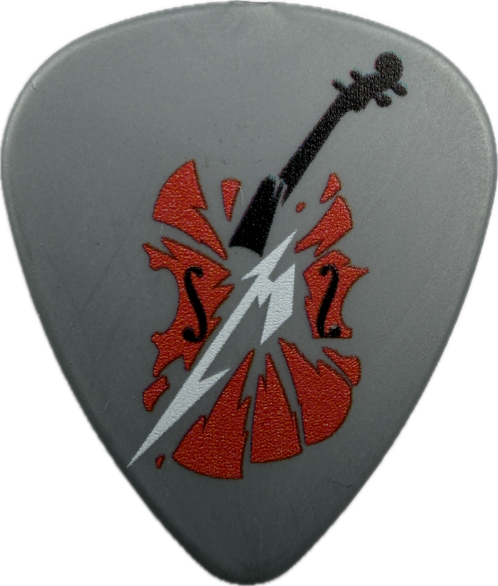 Metallica S&M2 guitar pick front, S&M2 artwork