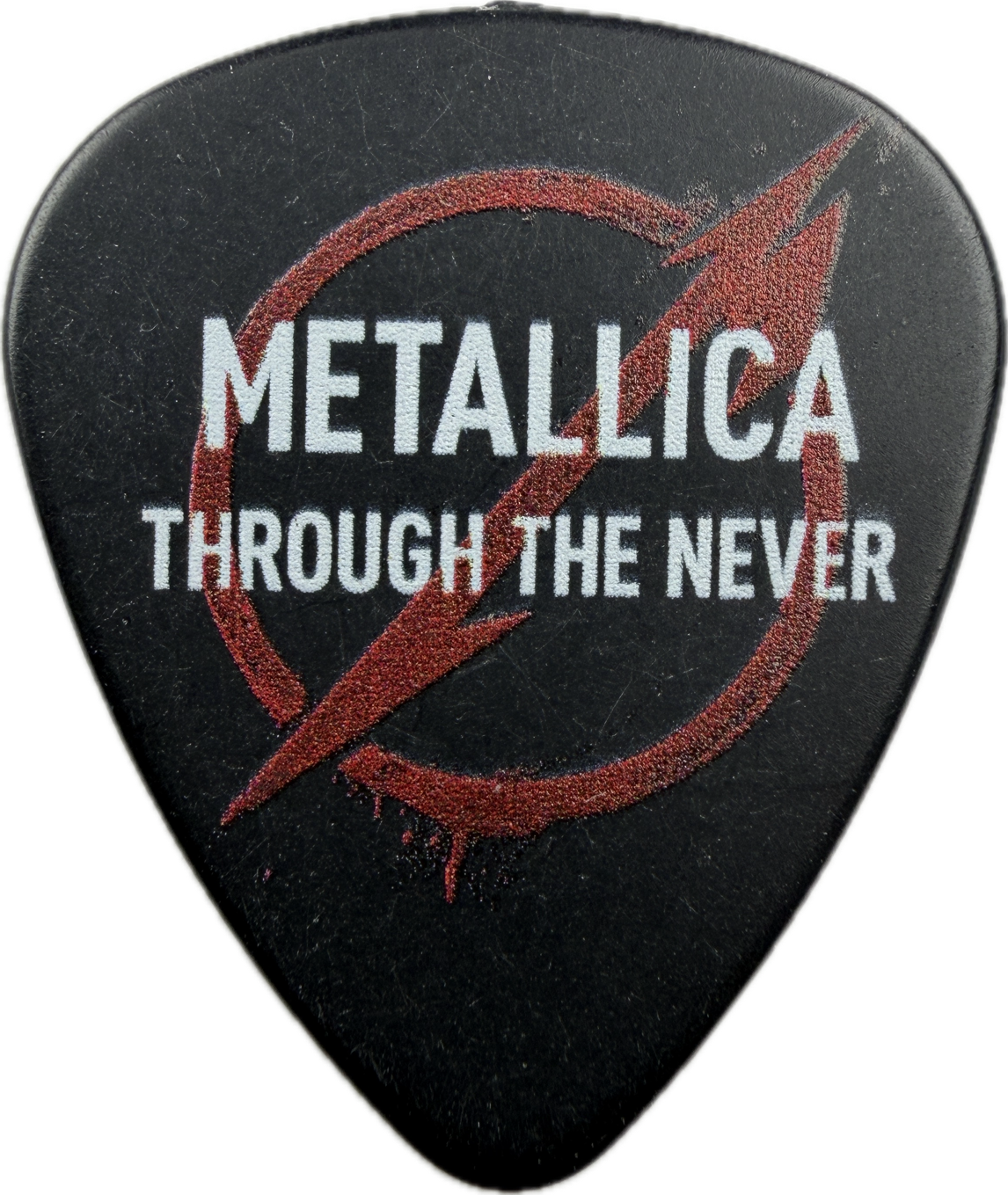 Metallica THROUGH THE NEVER guitar pick front, Metallica Through the Never artwork