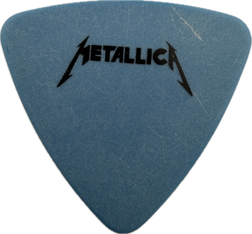 Metallica blue Scary Guy guitar pick Metallica logo side