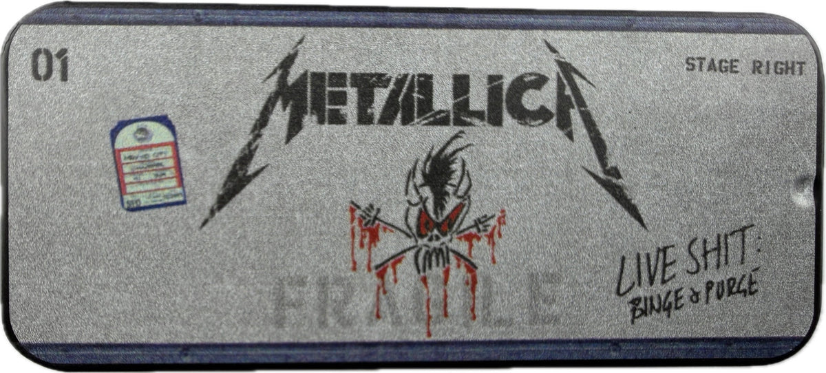 Metallica Vintage Pick Tin Live Shit Binge and Purge front