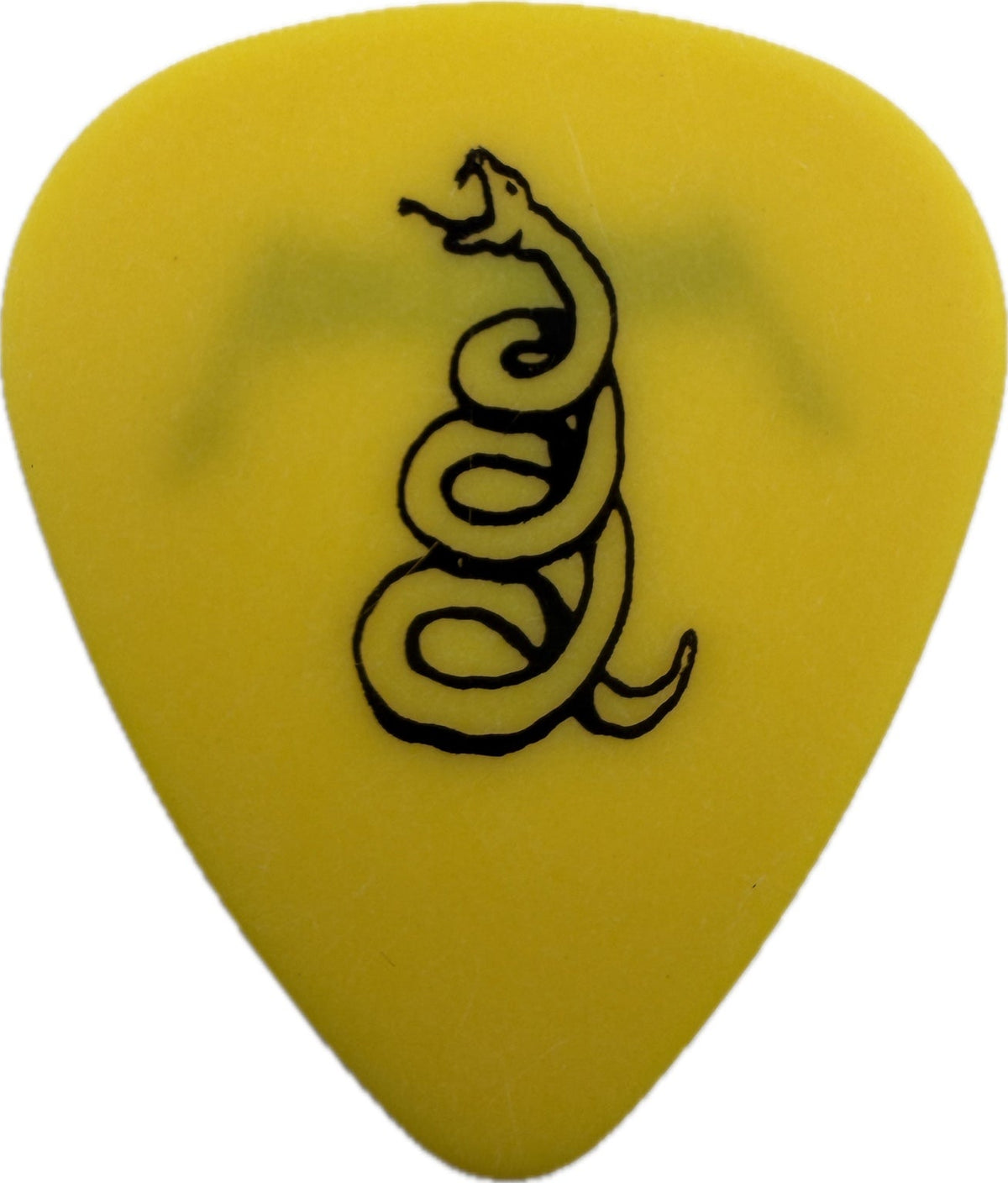 Metallica yellow Don't Tread on Me guitar pick snake side