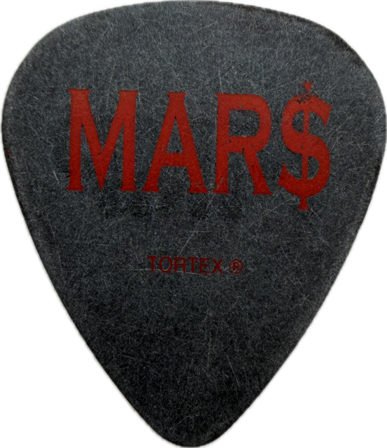 MICK MARS MÖTLEY CRÜE 2005 RED, WHITE & CRÜE TOUR PIMP GUITAR PICK