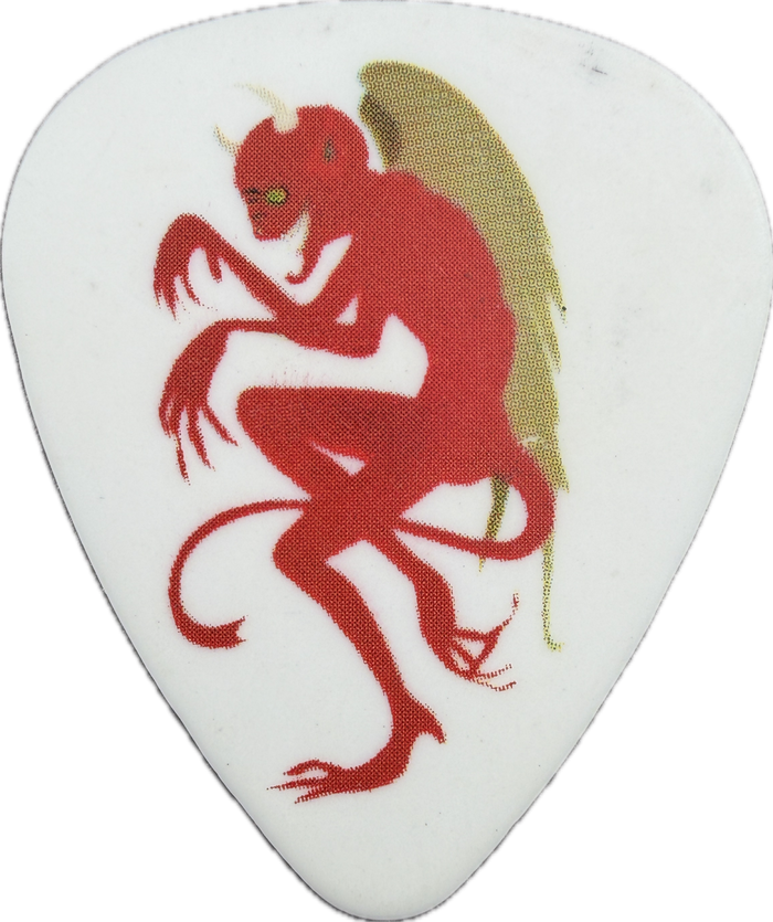 Mike Inez Alice In Chains Winged Devil Tour Guitar Pick front red winged devil white tortex