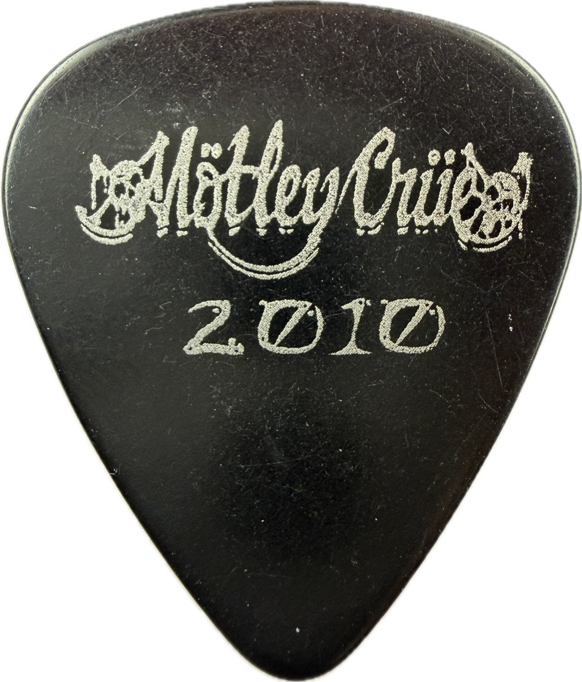 Nikki Sixx Motley Crue 2010 Tour Guitar Pick front motley crue 2010 black