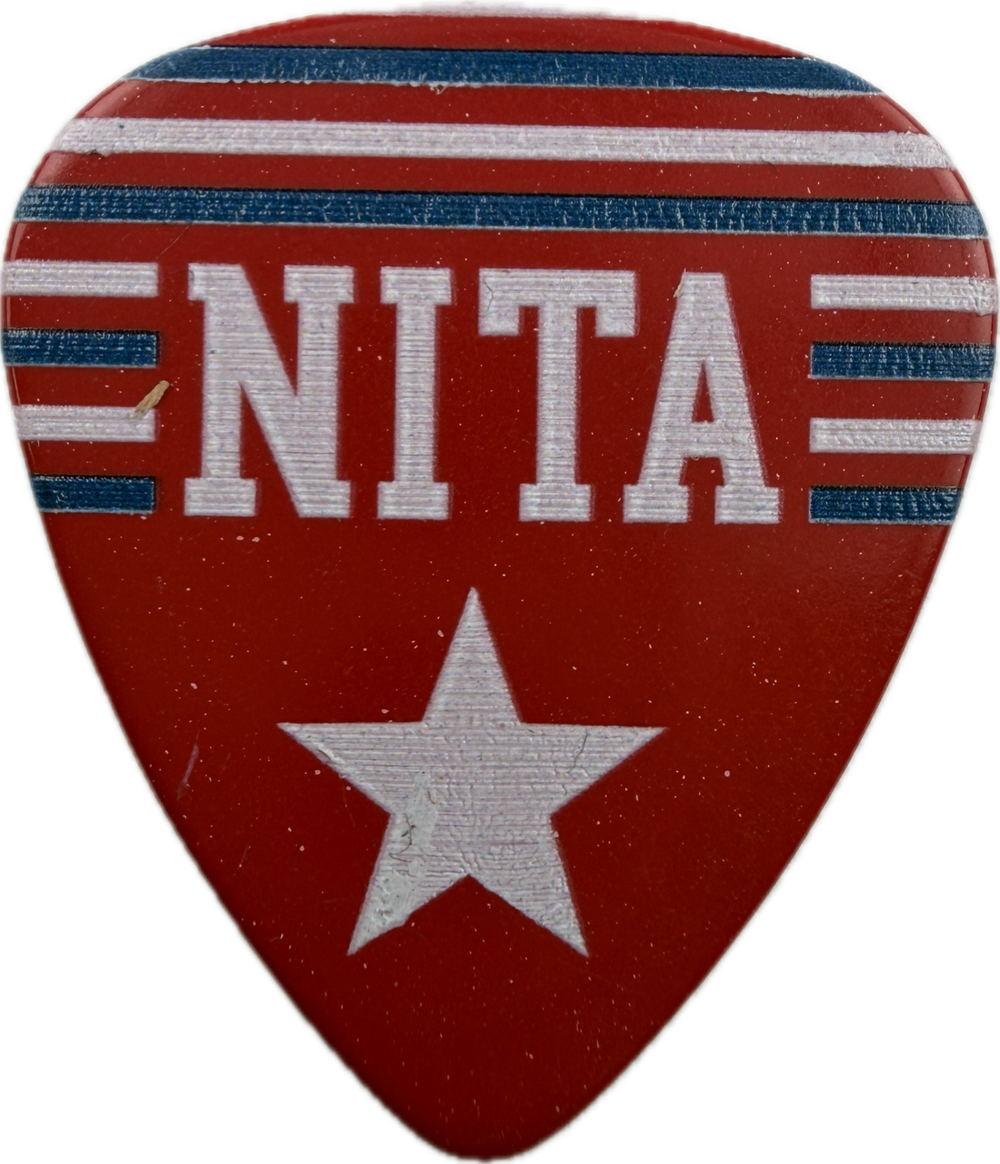 Nita Strauss Alice Cooper 2025 2025 Tour Red White Blue Guitar Pick front