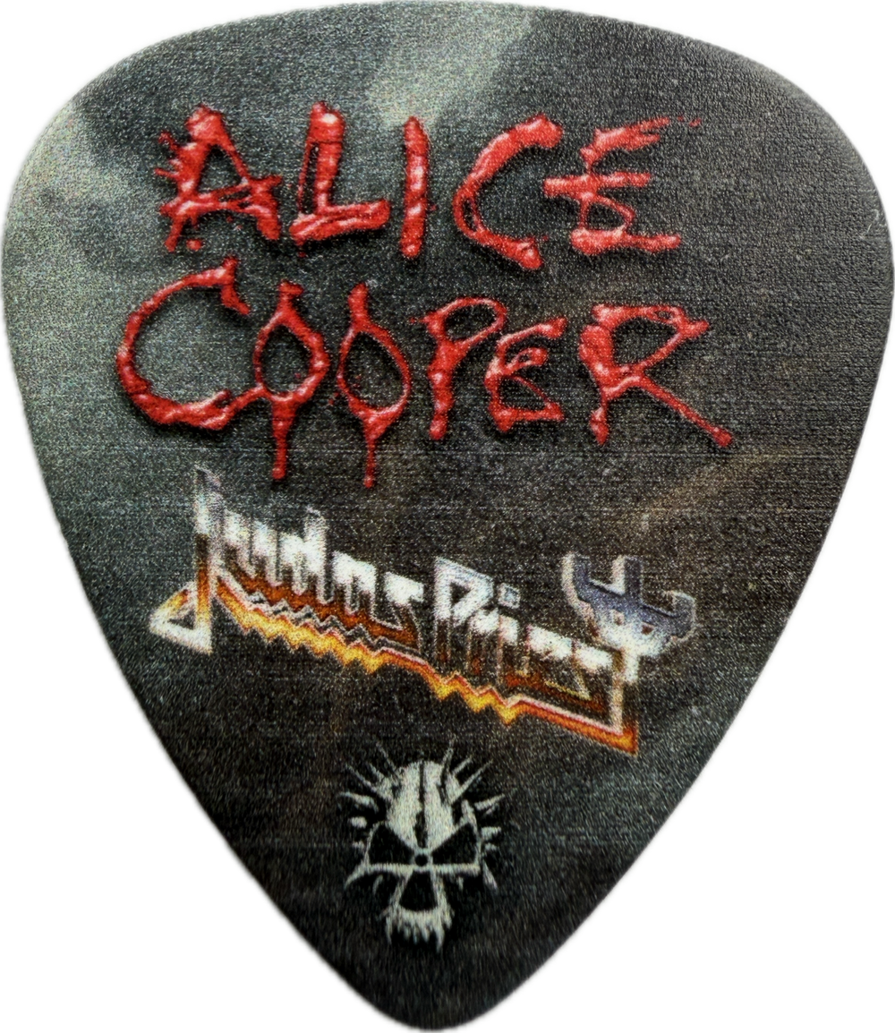 Nita Strauss Alice Cooper 2025 Enter The Nightmare Guitar Pick front alice cooper judas priest artwork