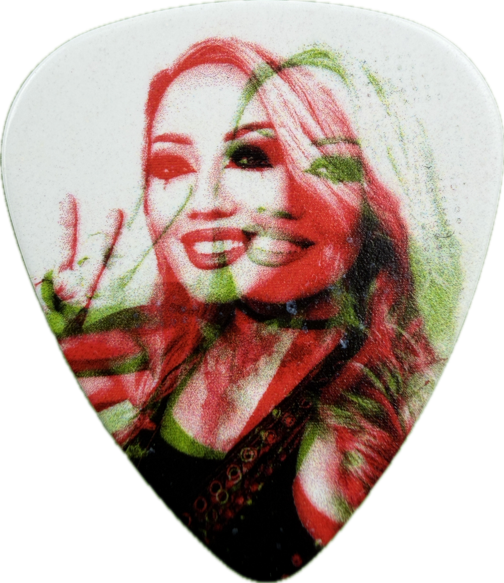 NITA STRAUSS ALICE COOPER 2025 PORTRAIT SIGNATURE TOUR GUITAR PICK FRONT