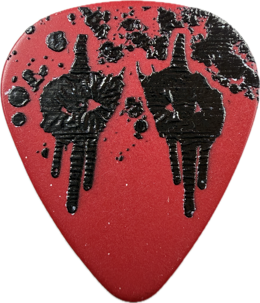Nita Strauss Alice Cooper 2025 Silhouettes Guitar Pick front black silhouettes red