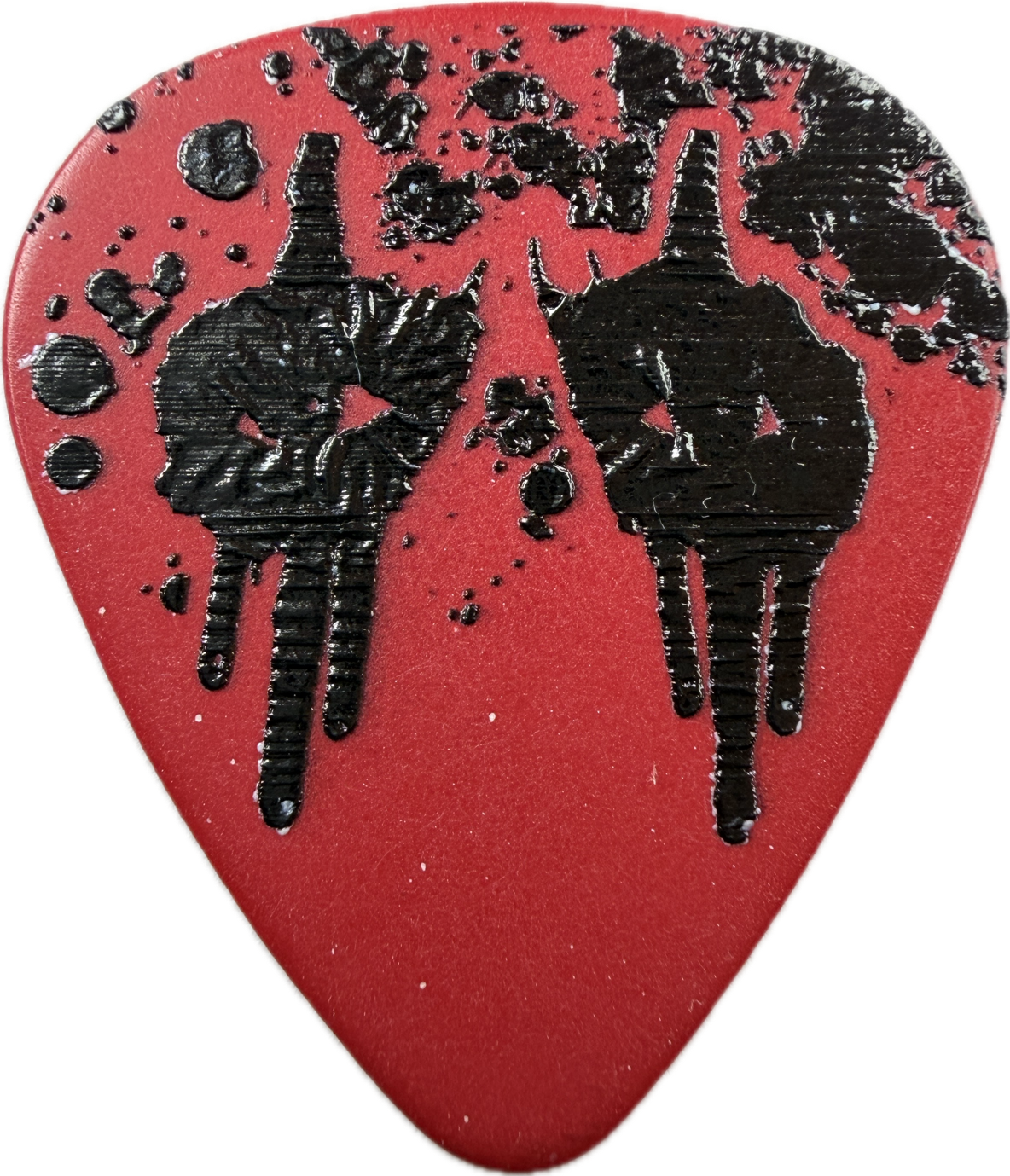 Nita Strauss Alice Cooper 2025 Silhouettes Guitar Pick front black silhouettes red