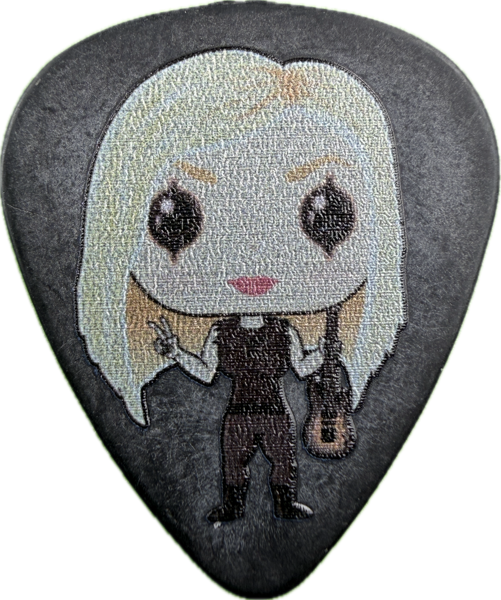 NITA STRAUSS ALICE COOPER BLACK FUNKO POP LOGO GUITAR PICK FRONT