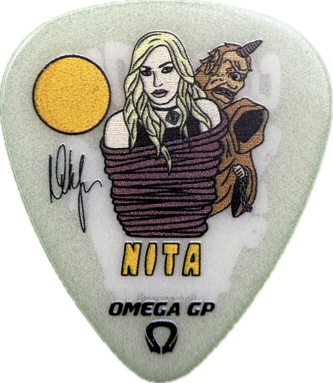 NITA STRAUSS ALICE COOPER COOPER-DOO GUITAR PICK FRONT