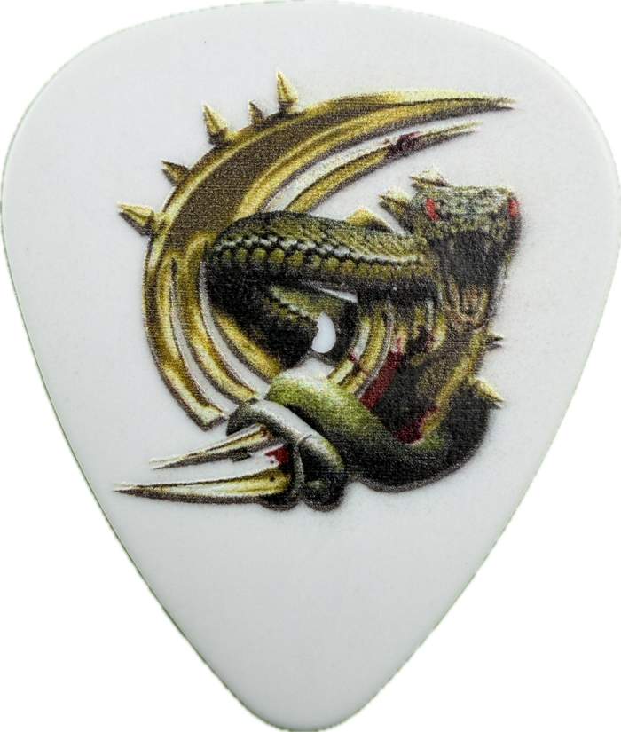 NITA STRAUSS WHITE SNAKE LOGO GUITAR PICK FRONT