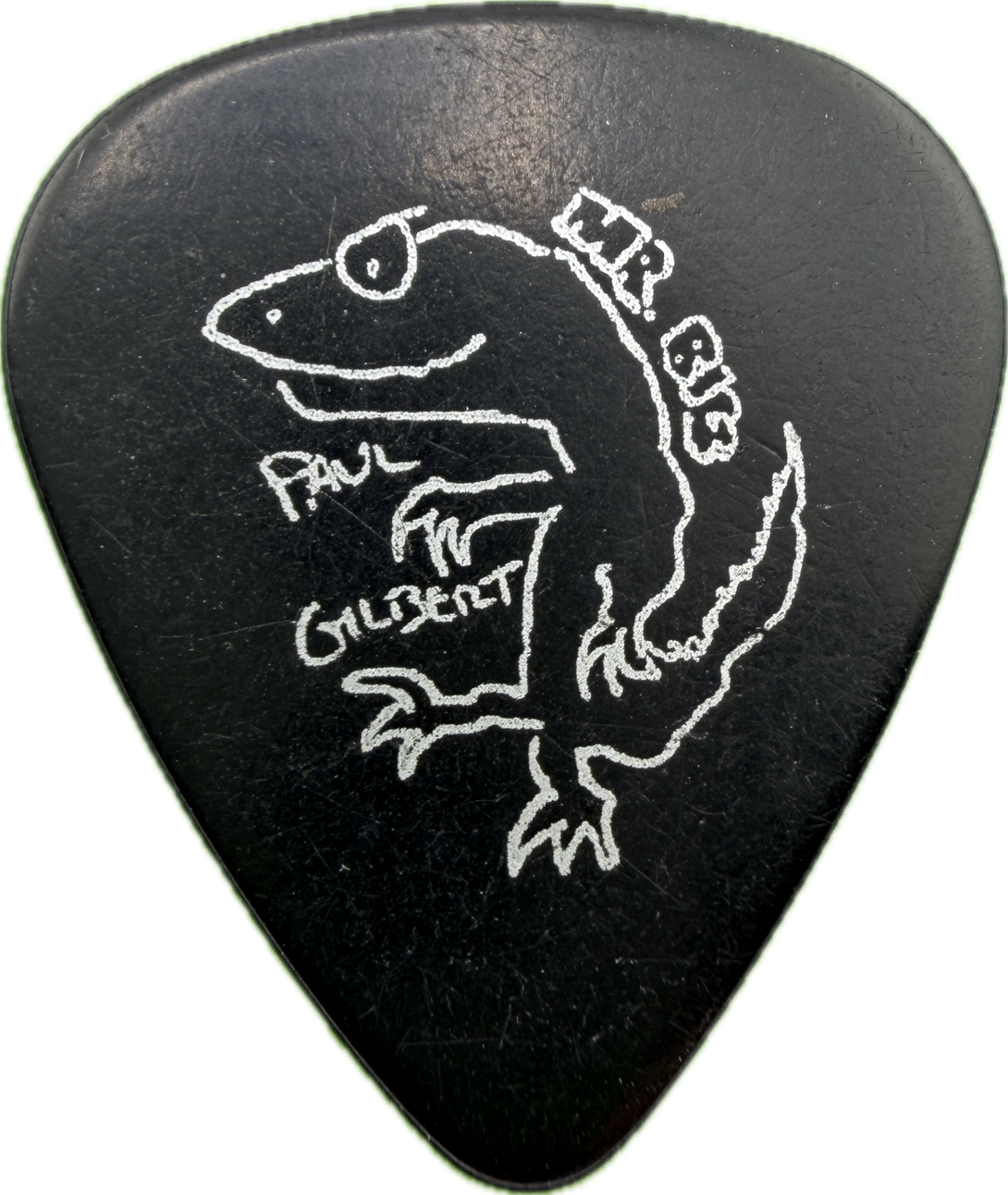 Paul Gilbert Mr. Big 1993 Lean Into It Tour Jurassic Black Guitar Pick front