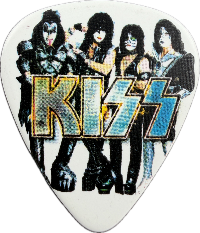 Paul Stanley Kiss 2019 End Of The Road Tour Guitar Pick front kiss band artwork white