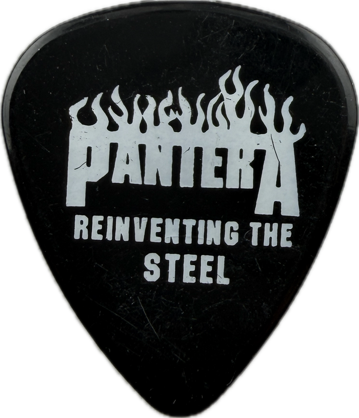 Rex Brown Pantera 2001 Reinventing The Steel Tour Guitar Pick front pantera reinventing the steel black