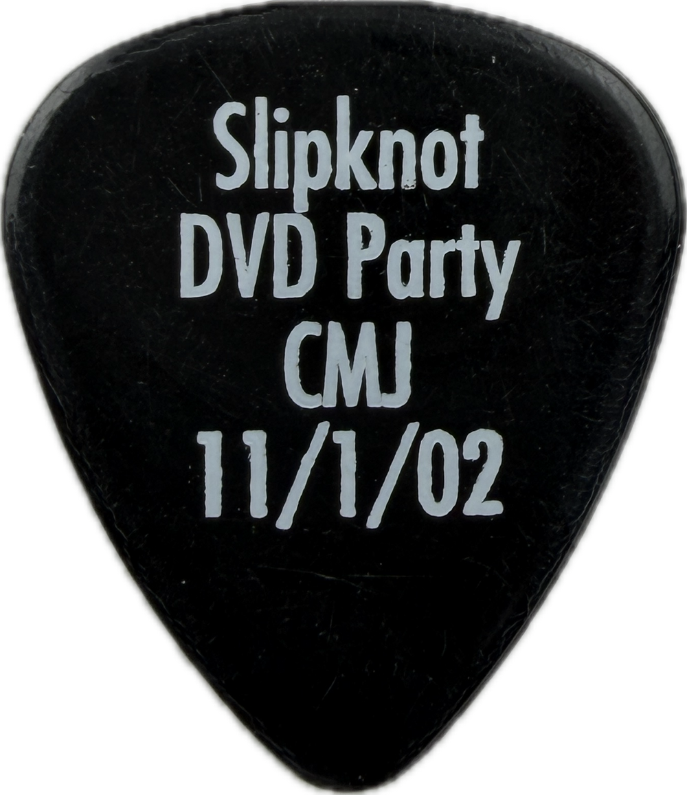 Slipknot 2002 Disasterpieces Dvd Party Promo Guitar Pick front slipknot disasterpieces dunlop usa black