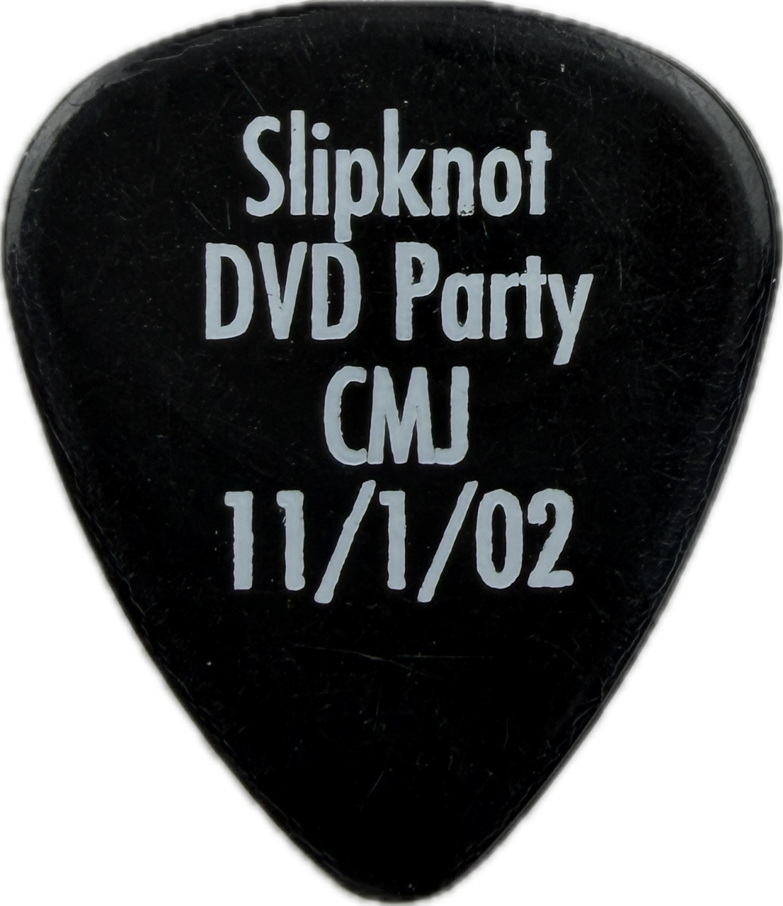 Slipknot 2002 Disasterpieces Dvd Party Promo Guitar Pick front slipknot disasterpieces dunlop usa black