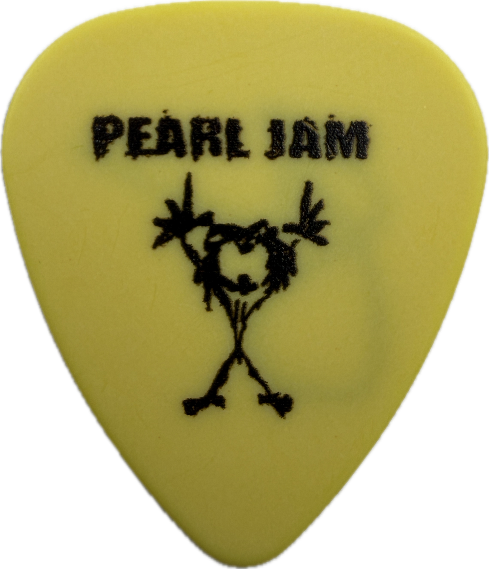 Stone Gossard Pearl Jam Stickman Signature Guitar Pick front pearl jam stickman yellow