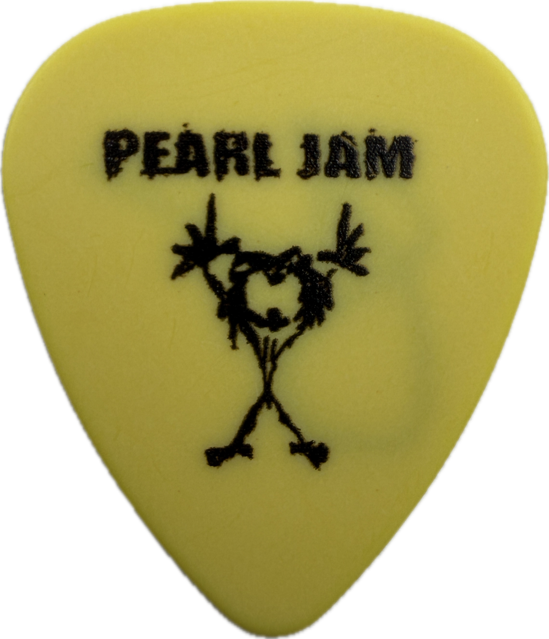 Stone Gossard Pearl Jam Stickman Signature Guitar Pick front pearl jam stickman yellow