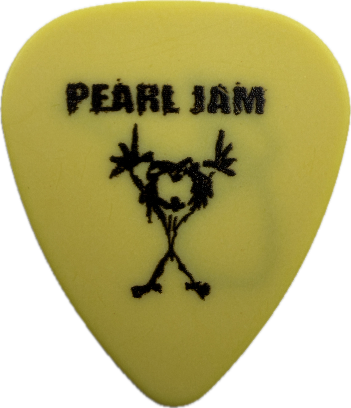 Stone Gossard Pearl Jam Stickman Signature Guitar Pick front pearl jam stickman yellow